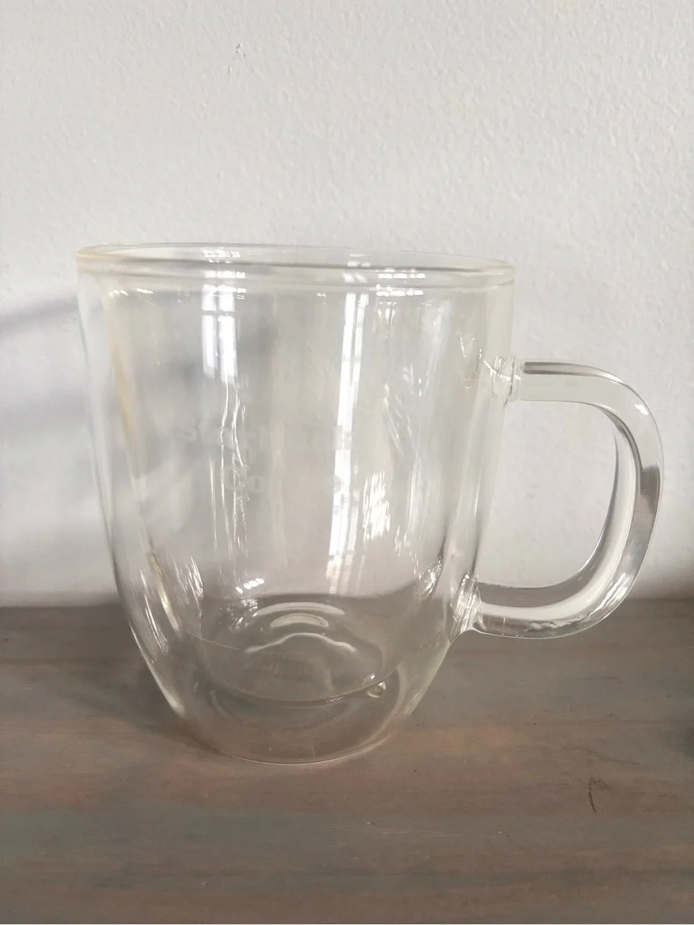 Starbucks Coffee Bodum 16 Oz Double Wall Clear 2010 Logo Glass Mug
